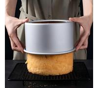 1 pièce/5 pièces, Moule à gâteau rond, plus haut, plus épais, en aluminium anti-adhésif avec fond amovible, convient pour les gâteaux, les raviolis et les desserts - un choix parfait pour les rassembl