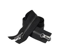 1 pièce 55cm, 8#, noir Double curseurs fermeture à glissière en métal à extrémité ouverte pour vêtement, sacs, Textile de maison