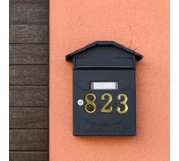 1 pièce/5cm Plaque de numéro de maison acrylique dorée 3D à double couche, plaque d'adresse dorée autocollante, installation facile pour porte, boîte aux lettres, entrée, boîte aux lettres extérieure 