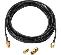 1 Pièce 5m SMA Mâle à SMA Femelle Cloison RG174 Câble Coxial + 2 Pcs Kit Adaptateur SMA Coaxial RF pour Antenne Équipement SDR Radio HAM,Antenne 3G 4G LTE,ADS-B,GPS