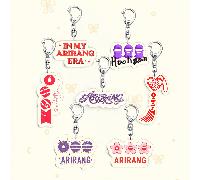 1 pièce / 6 pièces Porte-clés en acrylique ARMY, pendentif thème soutien rouge & noir, texte "HELLO MY NAME IS A.R.M.Y.", "My Universe", design Hooligan, accessoire de mode amusant, cadeau pour fans, 