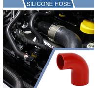 1 Pièce 63-76Mm/2,48"-2,99" Id 102Mm/4,02" Longueur 90 Degrés Tuyau De Silicone Rouge Pour Voiture Refroidisseur De Liquide Universel