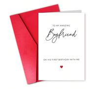 1 pièce "À mon incroyable petit ami" Première carte d'anniversaire ensemble avec enveloppe, carte de vœux romantique minimaliste pour le partenaire, convient pour l'anniversaire et les occasions spéci