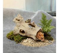 1 pièce Abri pour petit animal en forme de souche d'arbre simulée, Cachette de lézard, Abri pour scorpion, Matériau en plastique robuste, Choix idéal pour les propriétaires de petits animaux Taille Un