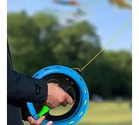 1 pièce Accessoire de cerf-volant aléatoire, bobine de ligne de verrouillage automatique avec poignée en cristal creux pour vol de cerf-volant Diamètre 16 cm + bobine auto-coulissante de 200 mPolyéthy