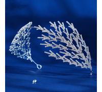 1 pièce Accessoire de cheveux pour fête de mariage Bandeau en cristal et strass avec décoration de branche. Diadème royal flocon de neige Taille UniqueBaroqueCuivre