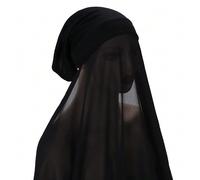 1 pièce Accessoires pour abaya de couleur unie pour dames, hijab en mousseline de soie à capuche pratique - bandeau prêt à porter pour femmes en hiver et automne Ce produit n'est pas médical ou un équ