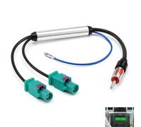 1 Pièce Adaptateur Antenne Autoradio Double Fakra Z vers DIN 30cm, Amplificateur Antenne Autoradio Ampli Radio Voiture Câble Radio Voiture Compatible pour récepteur d'autoradio/unité de tête GPS
