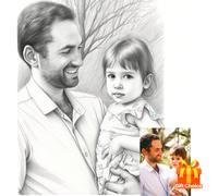 1 pièce Affiche de croquis de portrait de couple personnalisé - Conversion de photo noir et blanc en peinture à l'huile avec décor coloré, cadeau de famille minimaliste moderne pour mariage, anniversa