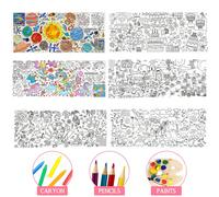 1 pièce Affiche géante à colorier, 30x 72 pouces Licorne/Sirène/Espace/Dinosaure/Joyeux Anniversaire/Ferme Nappe à colorier, Fournitures d'artisanat de livre de coloriage pour activités à la maison, e