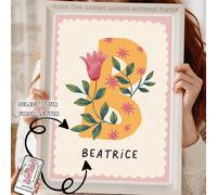1 pièce Affiche personnalisée avec nom, personnalisation de texte, impression d'art pour chambre d'enfant, art mural personnalisé, photos de décoration pour chambre d'enfant, objets personnalisables p