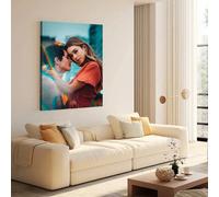1 pièce Affiche sur canevas photo personnalisée avec cadre en bois DIY ou sans cadre, impression personnalisée de votre photo sur canevas, décoration murale à accrocher, cadeau pour les couples, anniv