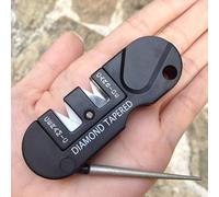 1 pièce Affûteur de couteau de poche 4-en-1 Diamond Outdoor, affûteur de ciseaux, crochet de pêche, pierre à aiguiser en céramique de tungstène, affûteur de camp, chasse, affûteur portable pour camion