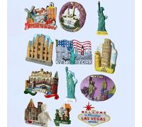 1 pièce Aimant de réfrigérateur 3D de monuments célèbres du monde, incluant la Statue de la Liberté, la Tour de Pise et d'autres architectures internationales, impression couleur haute définition de t