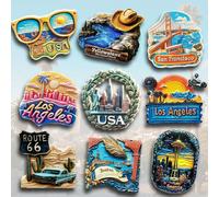 1 pièce aimant de réfrigérateur en polyrésine, souvenirs des lieux emblématiques de Los Angeles, Seattle, du Grand Canyon du Colorado, de la Statue de la Liberté à New York, de la Route 66, du Cowboy