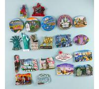 1 pièce Aimant de réfrigérateur réalisé à la main en résine 3D représentant un site touristique de la ville des États-Unis d'Amérique du Nord w13_Statue américaine de la Liberté,M8_San Francisco, État