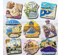 1 pièce Aimant réfrigérateur en résine France Tour Eiffel, Parfum, Cannes, Provence, Paris, Notre-Dame, Lavande Souvenir de voyage, Décoration de la maison, Cadeau, Autocollant magnétique de scène de 