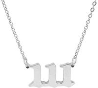 1 pièce Angel Number Collier 111 222 333 444 555 777 888 999 Pendentif Or/Argent Plaqué en Acier Inoxydable Collier Numérologie Bijoux Convient aux Femmes HommeOpération Facile