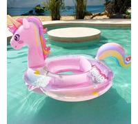 1 pièce Anneau de natation gonflable rose pailleté avec licorne et brassard pour activités aquatiques, flotteur de piscine portable pour enfants Taille UniquePolychlorures de vinyle
