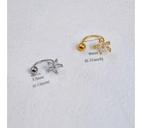 1 pièce Anneau de nez en acier inoxydable plaqué or 18K avec fleur en CZ marquise, bijou de nez léger et hypoallergénique, boucle d'oreille, clou de nez, anneau de nez, anneau de lèvre, boucle d'oreil