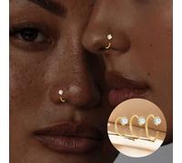 1 pièce Anneau de nez en argent sterling S925 CZ, bijou de corps pour femmes, tailles 6 mm/8 mm/10 mm 8mm,6mm,10mmArgent sterling 925