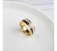 1 pièce Anneau en acier de titane unique et léger avec chiffres romains à double cercle et micro-incrustation, style de rue de navette, cadeau de la Saint-Valentin pour les femmes 7,5,9,11,6,8,10Acier