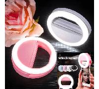 1 pièce Anneau lumineux de selfie portable LED pour téléphone, batterie rechargeable, mini éclairage d'appoint pour photographie de téléphone, diffusion en direct, maquillage Taille uniquePolychlorure