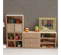 1 pièce Armoire de maison de poupée faite à la main à l'échelle 1:12 en bois, peut être utilisée comme un meuble à chaussures, un étagère de rangement, une bibliothèque, une étagère d'exposition, un c
