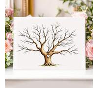1 pièce Art mural sur canevas encadrée - Design d'arbre à empreintes digitales, tronc en forme de cœur, salon, chambre à coucher, art à empreintes digitales, idéal pour la fête des mères, l'anniversai