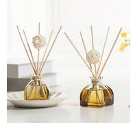1 pièce, Assainisseur d'air de 50 ml avec 5 bâtonnets parfumés, convient pour désodoriser la salle de bain, parfumer la chambre, décoration de la maison, bouteille en verre, forme rectangulaire, sans