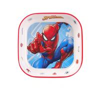 1 pièce Assiette carrée officiellement sous licence Marvel Avengers Série Spider Man. Vaisselle fantaisie au thème de dessin animé, ornement de personnage d'anime, contenants à collation. Fournitures