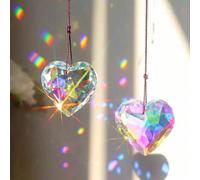 1 pièce Attrape-rêve en cristal en forme de cœur, pendentif lumineux coloré, décoration de fenêtre de chambre, décoration de maison arc-en-ciel amour transparent,Coeurs colorés,Coeurs colorés - petite