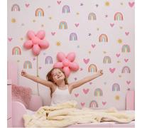1 pièce Autocollant mural de ciel étoilé arc-en-ciel et nuage, peinture murale décorative pour salon, autocollants, décalcomanie murale, décalcomanie en vinyle pour décorations de la maison, articles 