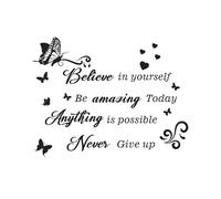 1 Pièce Autocollant Mural Inspirant Autocollant Mural Papillon Autocollant Mural Citation Amovible pour Couloir Chambre Salon Escalier Cuisine