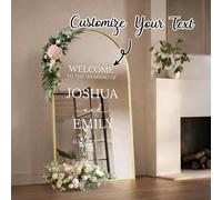 1 pièce Autocollant personnalisé "Bienvenue à notre mariage" pour miroir Panneau de mariage personnalisé Décoration élégante en vinyle pour la réception ou la cérémonie 20''*40'',18''*36'',12''*24'',1