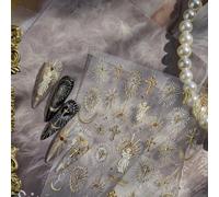 1 pièce Autocollant pour ongles plaqué or 5D, autocollant pour ongles de luxe et raffiné, autocollant pour ongles rétro halo de la foi, autocollant pour ongles DIY, fournitures pour ongles graphiquePa