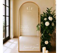 1 pièce - Autocollants de miroir de mariage personnalisés, panneau d'entrée de bienvenue à notre mariage, autocollant de décalque vinyle personnalisé pour miroir, décoration de panneau de mariage DIY,