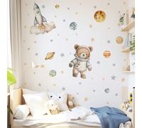 1 pièce Autocollants muraux mignons d'animaux astronautes de l'espace - Décorations amovibles pour la chambre d'enfant, la pépinière, retour à l'école Style A,Style B,Style CPolychlorures de vinyle