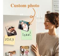 1 pièce Autocollants personnalisés pour réfrigérateur prenant en charge des photos personnelles. Imprimés clairement et décorés pour garder des souvenirs des beaux moments entre la famille, les amis e