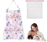 1 Piece Baby Nursing Blanket,Nursing Blankets,With Storage Bag,Baby Nursing Apron And Saliva Towel,Nursing Cover Scarf,Adjustable Soft Cotton Breathable,Multicolored,A