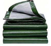1 pièce Bâche verte imperméable et résistante aux UV - Durable, imperméable, coupe-vent, résistante aux déchirures, bâche en plastique épaisse et robuste imperméable et résistante aux UV, avec œillets