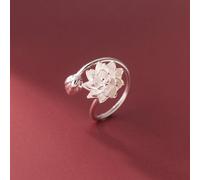1 pièce Bague à découpe de lotus artistique et élégante dans le style mori, avec une touche haut de gamme. Cadeau pour la Saint-Valentin, la maman, la mère, la fête des mères Taille UniqueCuivre