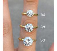 1 pièce Bague de fiançailles, bague de mariage à bandes éternelles en argent sterling 925 pour femme avec 1, 2 ou 3 carats de bague scintillante circulaire. Cadeau de bijoux de qualité 7,5,9,6,8,10Arg