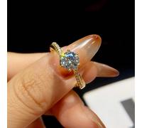 1 pièce Bague de fiançailles en argent sterling 925 avec moissanite de 1 carat à 6 griffes et diamants sertis. Cadeau de bijoux de luxe élégant, présent d'anniversaire de mariage pour femmes 7,5,9,6,8