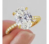 1 pièce Bague de fiançailles ovale scintillante, bague de mariage pour femme en argent sterling 925. Bague de promesse, bague éternité, bijou raffiné, cadeau 7,5,9,6,8Argent sterling 925