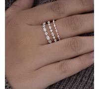 1 pièce Bague empilable en demi-cercle avec diamant rond en argent sterling 925, convient pour un port quotidien pour femmes, polyvalente, peut également être utilisée comme accessoire de fête, cadeau
