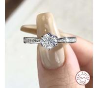 1 pièce Bague en argent sterling 925 avec moissanite de 0,5 carat, bague de fiançailles/mariage de luxe avec diamant, bijou d'engagement éternel, cadeau de mariage et d'anniversaire exquis 7,5,9,11,6,