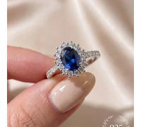 1 pièce Bague en béryl élégante, en argent sterling 925, anneau de mariage en cristal candy gracieux. Bijoux de qualité, cadeau d'anniversaire, bijoux de mariée, décoration de boule 7,9,6,8Argent ster