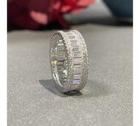 1 pièce Bague en zirconium coloré pleine Bijoux pour dames en argent sterling 925 Bague scintillante magnifique Bijoux de qualité Cadeaux pour filles Décoration pour le bal et la fête 7,5,9,6,8Argent 