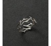 1 pièce Bague épine design rétro punk à la mode, accessoire polyvalent convenant aux hommes et aux femmes, pour un port quotidien ou une fête, cadeau d'anniversaire Taille Unique,bague en bois de cerf